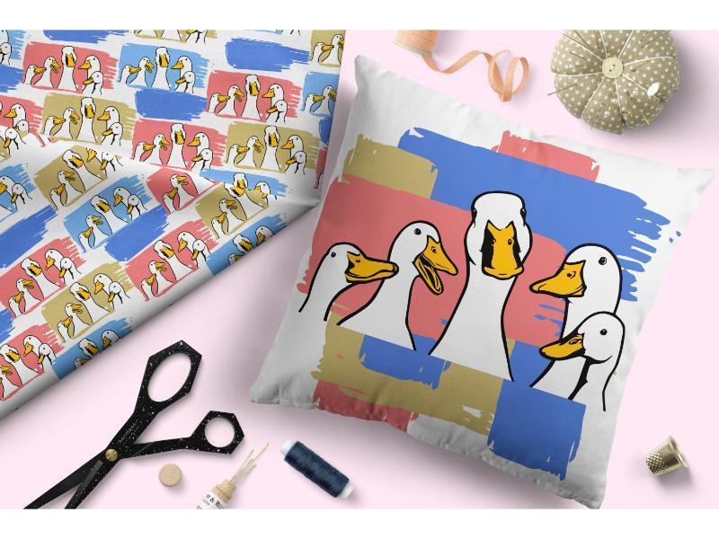 Design 209 Ducks Fabric – premium custom printed fabric for sewing | Fabric by Missy Rose