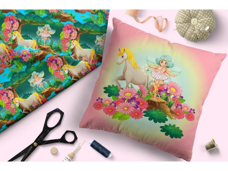Design 210 Unicorn Fairy Fabric – pre-order designer fabric Australia | Fabric by Missy Rose
