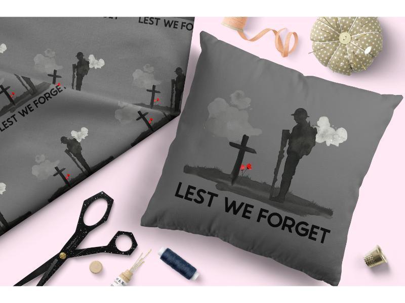 Design 211 Lest We Forget Fabric – custom printed pre-order fabric Australia | Fabric by Missy Rose