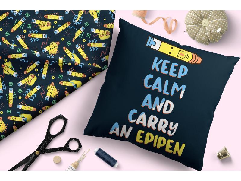 Design 213 Navy Epi Pen Fabric – premium custom printed fabric for sewing | Fabric by Missy Rose