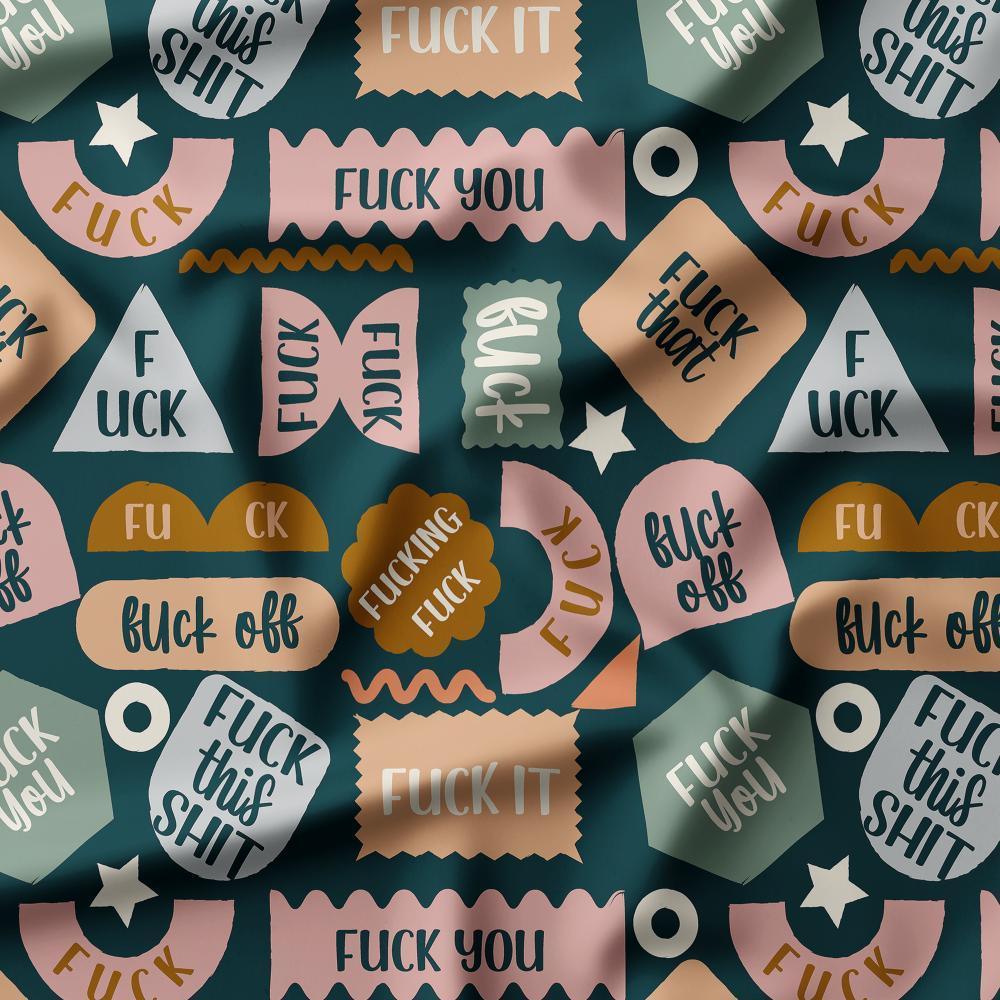 Swear Word Fabric 213 – swearing fabric custom printed Australia, made-to-order | Fabric by Missy Rose