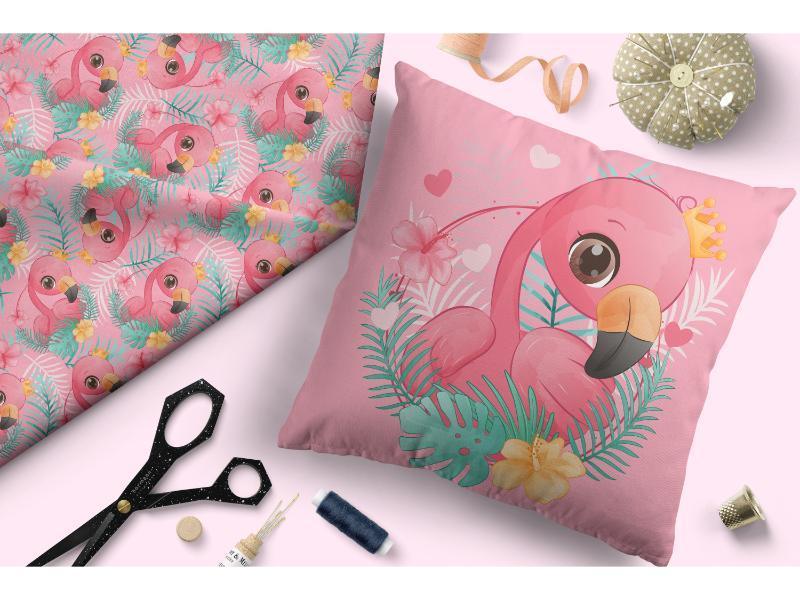 Design 214 Pink Flamingo Fabric – Australian custom printed fabric pre-order | Fabric by Missy Rose