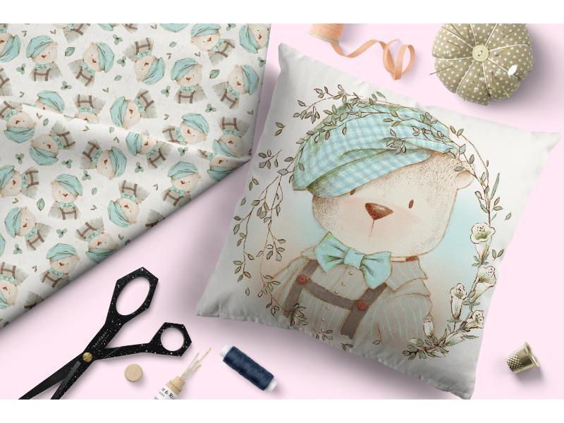 Design 219 Bear Fabric – premium custom printed fabric for sewing | Fabric by Missy Rose