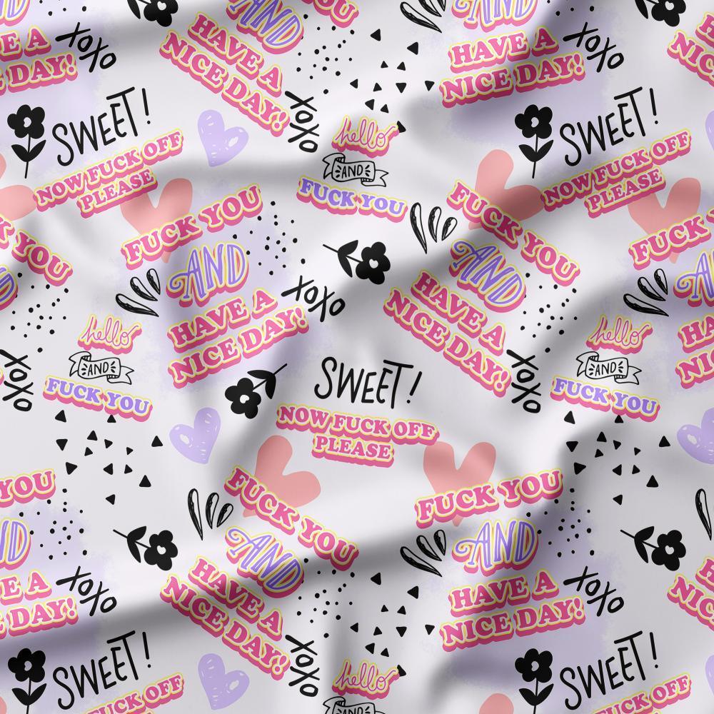 Swear Word Fabric 219 – profanity fabric for sewing, custom printed Australia | Fabric by Missy Rose