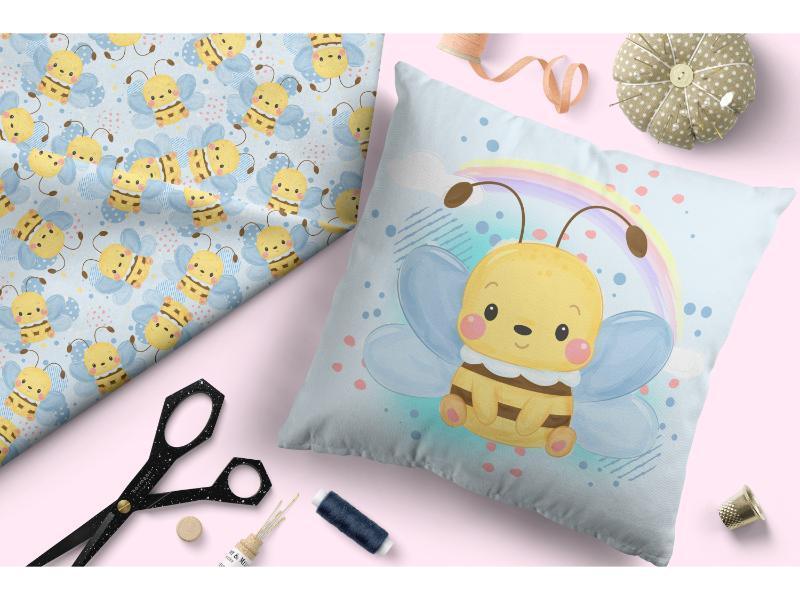 Design 220 Cute Bee Fabric – pre-order designer fabric Australia | Fabric by Missy Rose