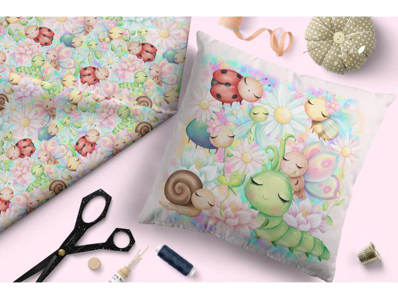 Design 225 Cute Bugs Fabric – custom printed pre-order fabric Australia | Fabric by Missy Rose