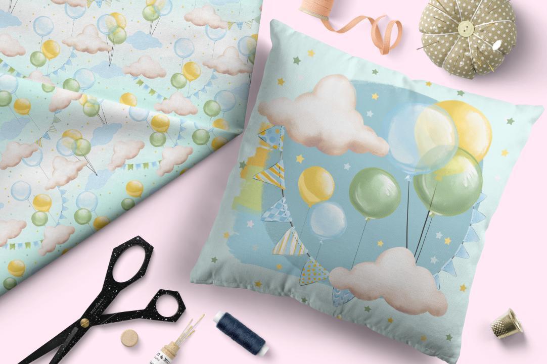 Design 233 Balloons Fabric – Australian custom printed fabric pre-order | Fabric by Missy Rose