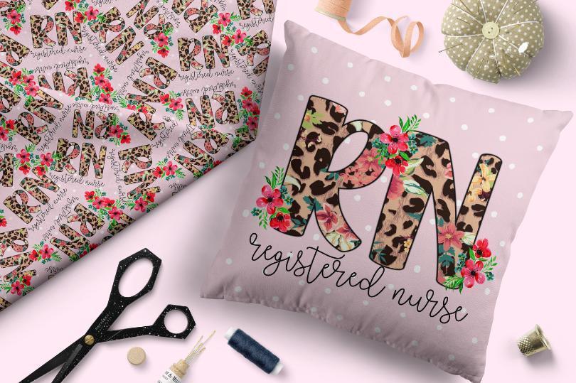 Design 234 Registered Nurse Fabric – premium custom printed fabric for sewing | Fabric by Missy Rose