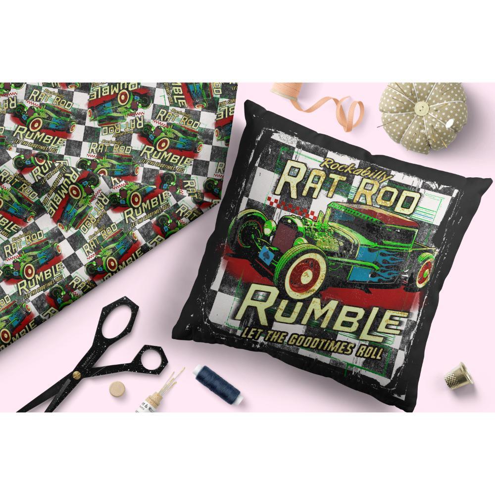 Design 244 Rat Rod Fabric – custom printed pre-order fabric Australia | Fabric by Missy Rose