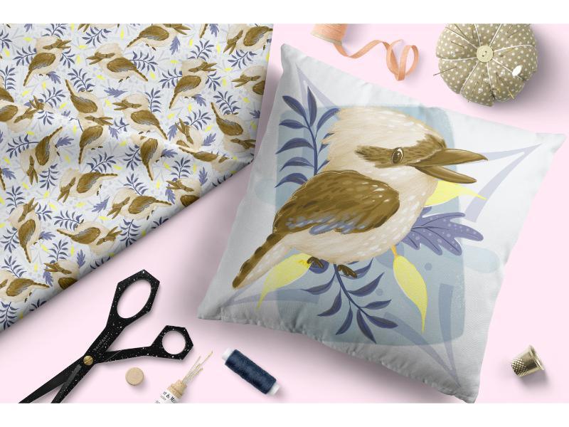 Design 261 Kookaburra Fabric – made-to-order custom fabric by the metre | Fabric by Missy Rose
