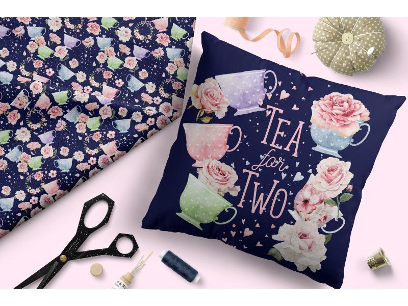 Design 262 Tea Party Fabric – premium custom printed fabric for sewing | Fabric by Missy Rose