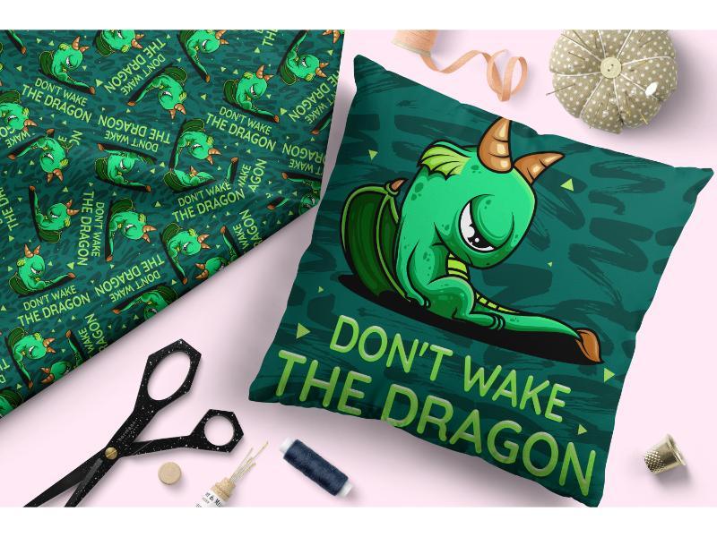 Design 263 Grumpy Dragon Fabric – pre-order designer fabric Australia | Fabric by Missy Rose