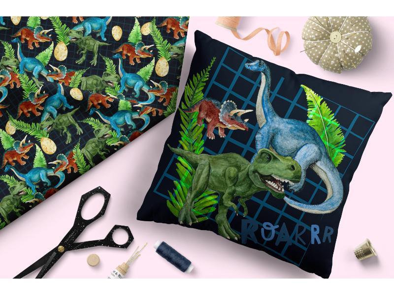 Design 266 Dinosaur Fabric – made-to-order custom fabric by the metre | Fabric by Missy Rose