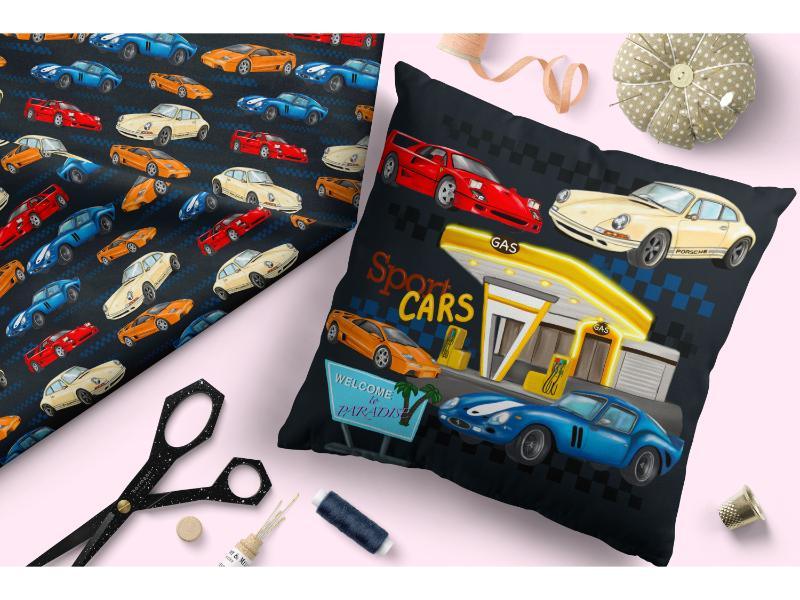 Design 270 Vintage Cars Fabric – pre-order designer fabric Australia | Fabric by Missy Rose