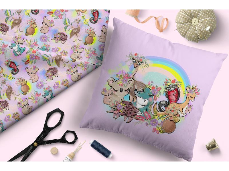 Design 273 Cute Australian Animals Fabric – premium custom printed fabric for sewing | Fabric by Missy Rose