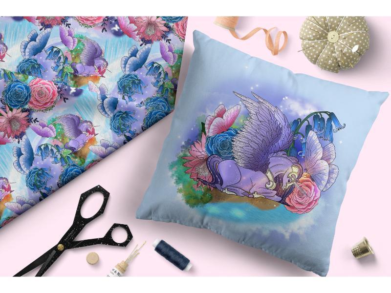 Design 274 Pegasus Fabric – custom printed pre-order fabric Australia | Fabric by Missy Rose