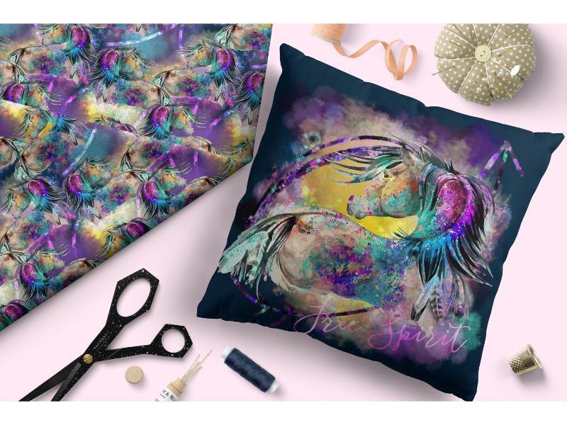 Design 277 Watercolour Horse Fabric – premium custom printed fabric for sewing | Fabric by Missy Rose