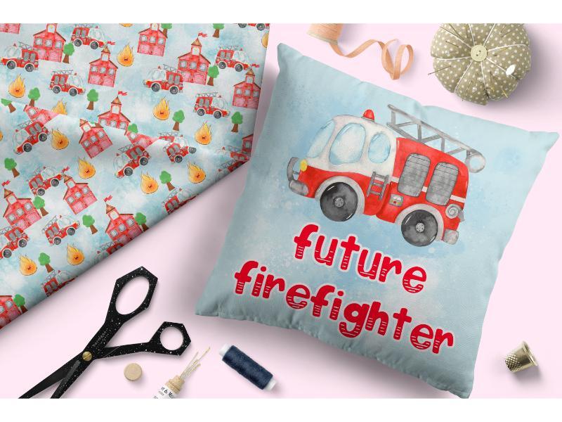 Design 278 Fire Fighter Fabric – Australian custom printed fabric pre-order | Fabric by Missy Rose