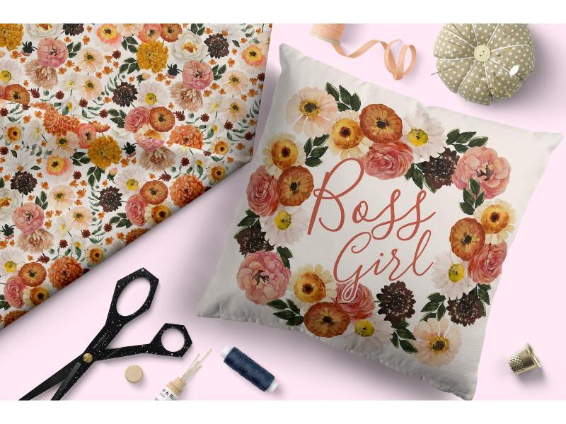 Design 280 Boho Floral Fabric – pre-order designer fabric Australia | Fabric by Missy Rose