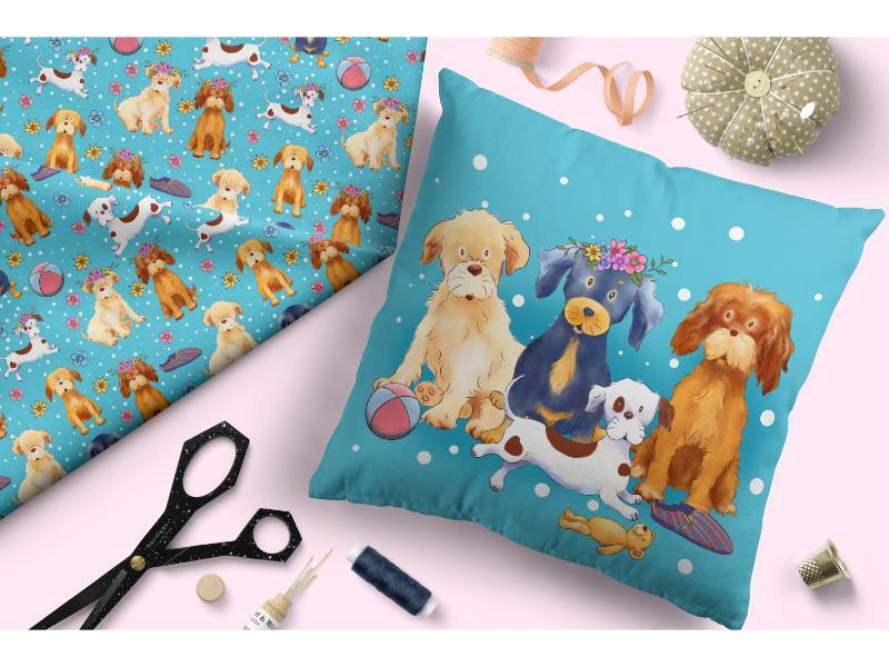 Design 281 Dogs Fabric – made-to-order custom fabric by the metre | Fabric by Missy Rose