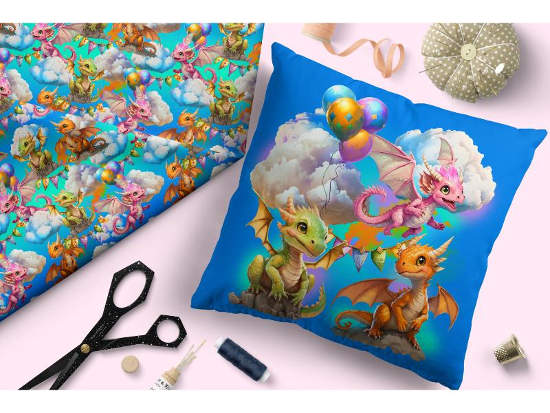 Design 287 - Cute Dragons Fabric