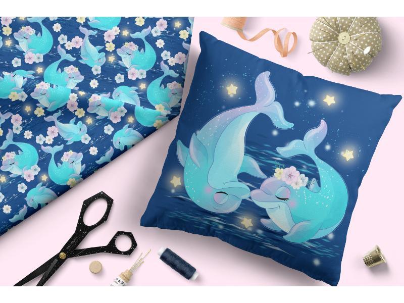 Design 289 Dolphin Fabric – Australian custom printed fabric pre-order | Fabric by Missy Rose