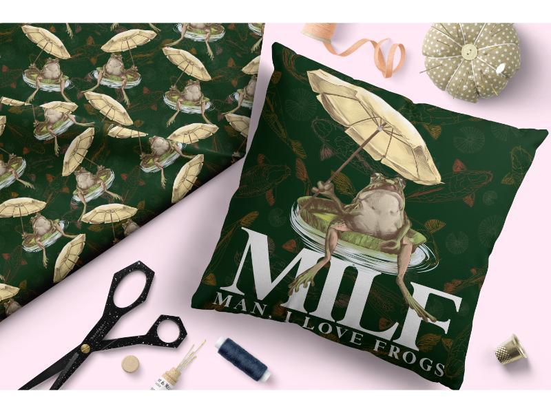 Design 297 Frog Fabric – pre-order designer fabric Australia | Fabric by Missy Rose