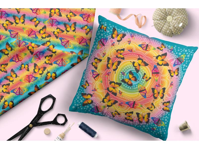 Design 298 Butterfly Dreaming Fabric – custom printed pre-order fabric Australia | Fabric by Missy Rose