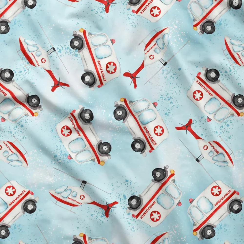 Design 10 Ambulance Fabric – made-to-order custom fabric by the metre | Fabric by Missy Rose