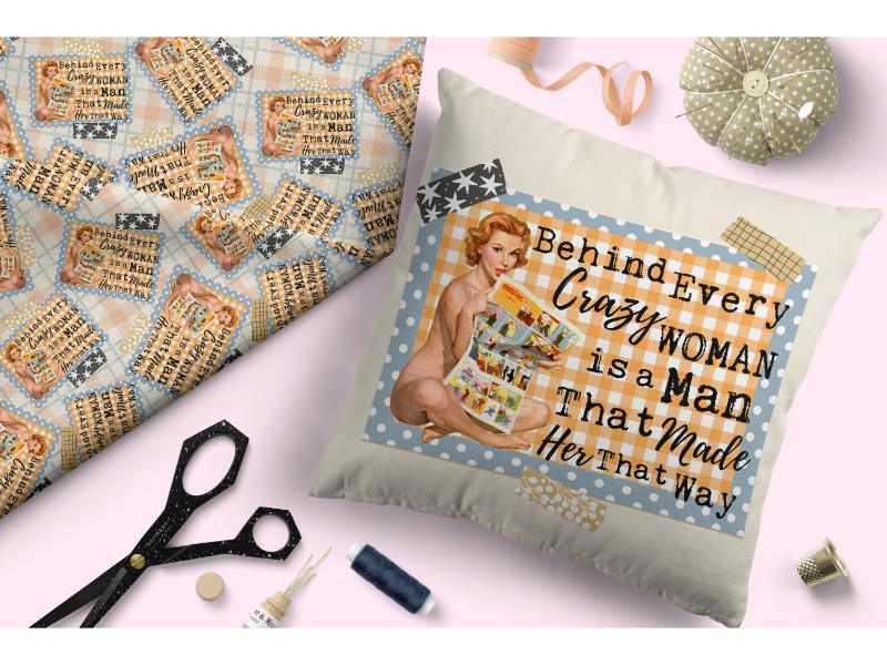 Design 303 Crazy Man Fabric – custom printed pre-order fabric Australia | Fabric by Missy Rose