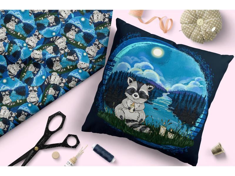 Design 306 Raccoon Fabric – made-to-order custom fabric by the metre | Fabric by Missy Rose