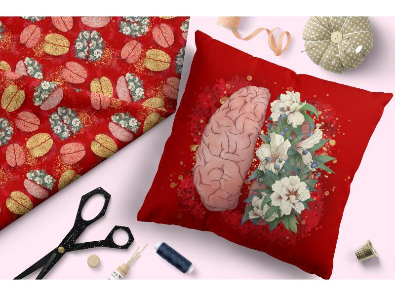 Design 316 Brain Fabric – Australian custom printed fabric pre-order | Fabric by Missy Rose