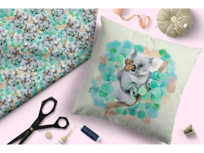 Design 323 Butterfly Koala Fabric – made-to-order custom fabric by the metre | Fabric by Missy Rose