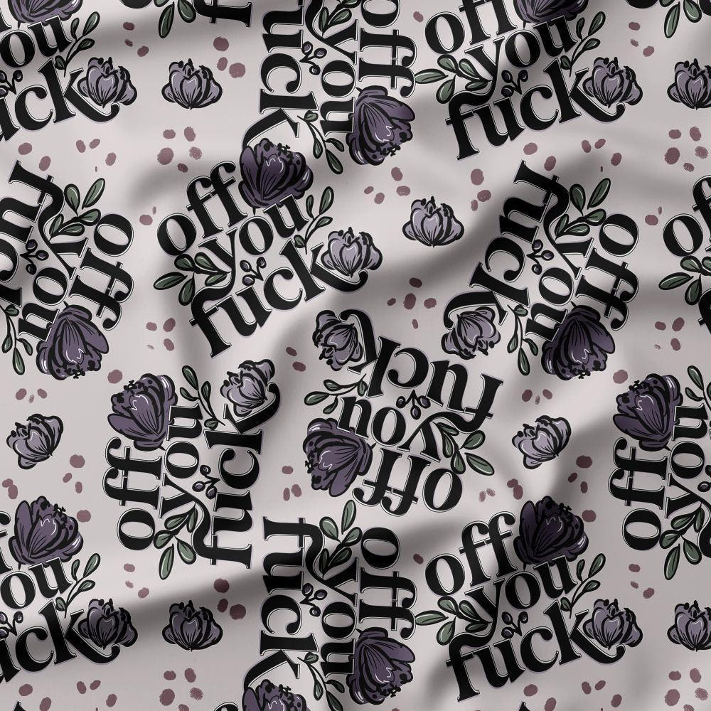 Swear Word Fabric 326 – profanity fabric for sewing, custom printed Australia | Fabric by Missy Rose