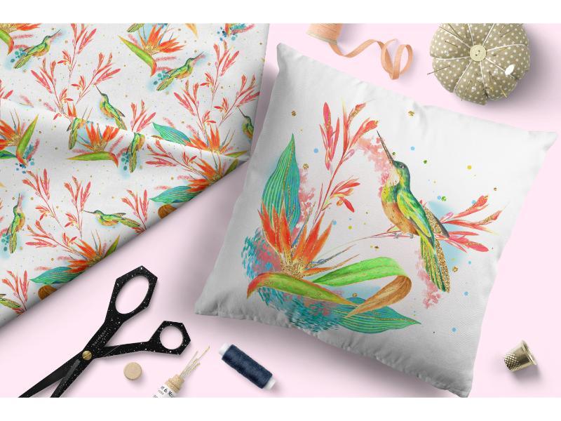 Design 328 Hummingbird Fabric – custom printed pre-order fabric Australia | Fabric by Missy Rose