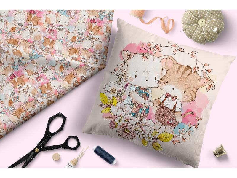 Design 329 Cute Cats Fabric – pre-order designer fabric Australia | Fabric by Missy Rose