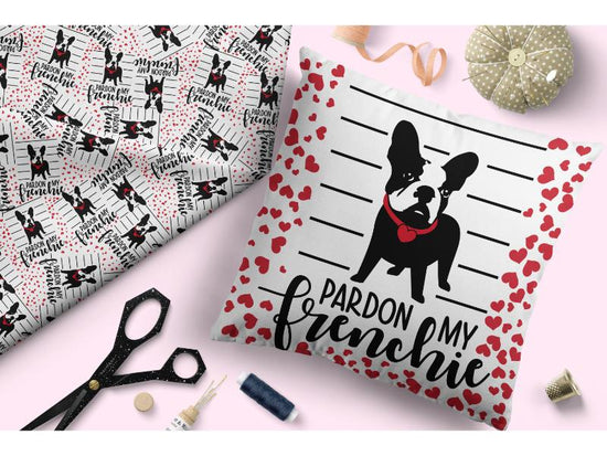 Design 335 - Frenchie Heart Fabric