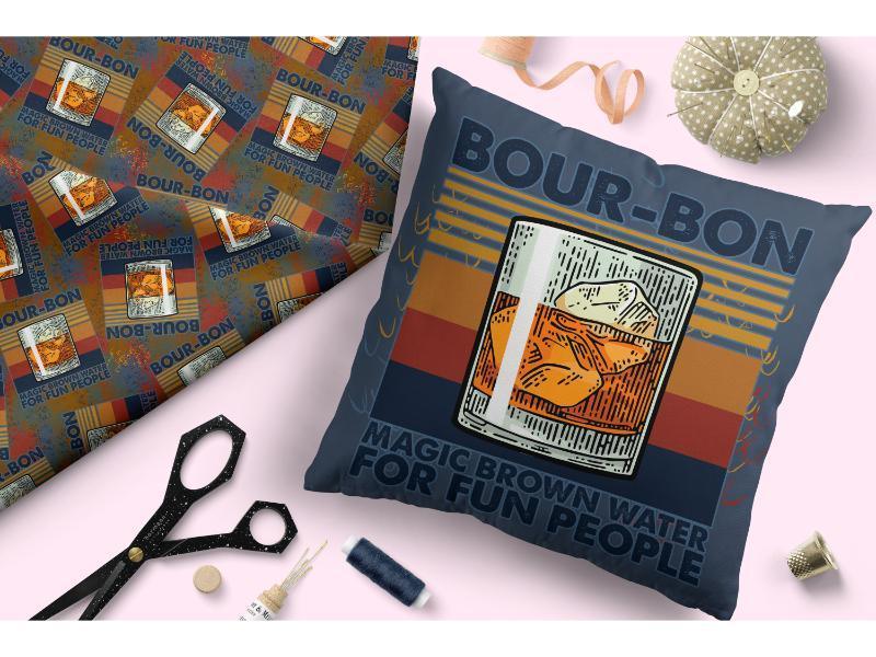 Design 33 Bourbon Fabric – custom printed pre-order fabric Australia | Fabric by Missy Rose