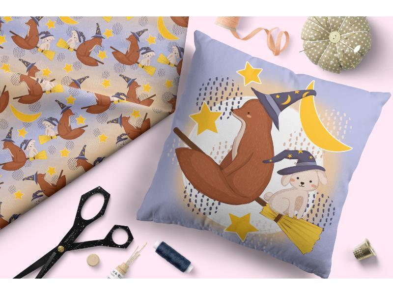Design 341 Broomstick Animals Fabric – made-to-order custom fabric by the metre | Fabric by Missy Rose