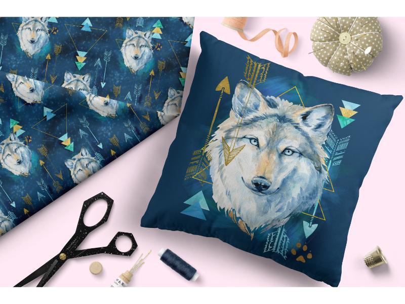 Design 343 Wolf Fabric – made-to-order custom fabric by the metre | Fabric by Missy Rose