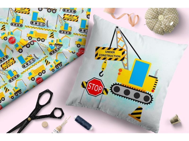 Design 34 Diggers Fabric – made-to-order custom fabric by the metre | Fabric by Missy Rose