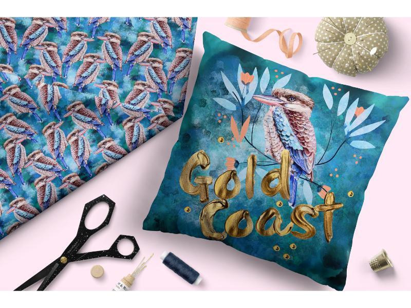 Design 351 Kookaburra Fabric – Australian custom printed fabric pre-order | Fabric by Missy Rose