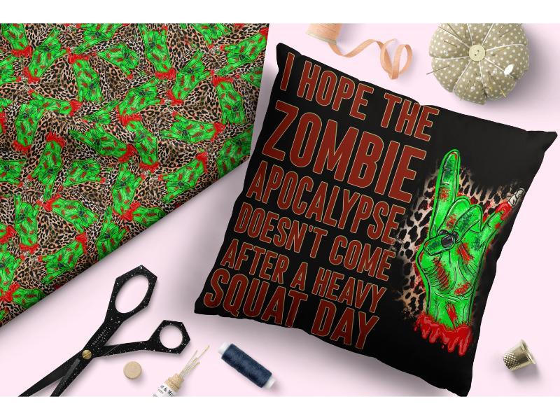 Design 361 Zombie Fabric – custom printed pre-order fabric Australia | Fabric by Missy Rose
