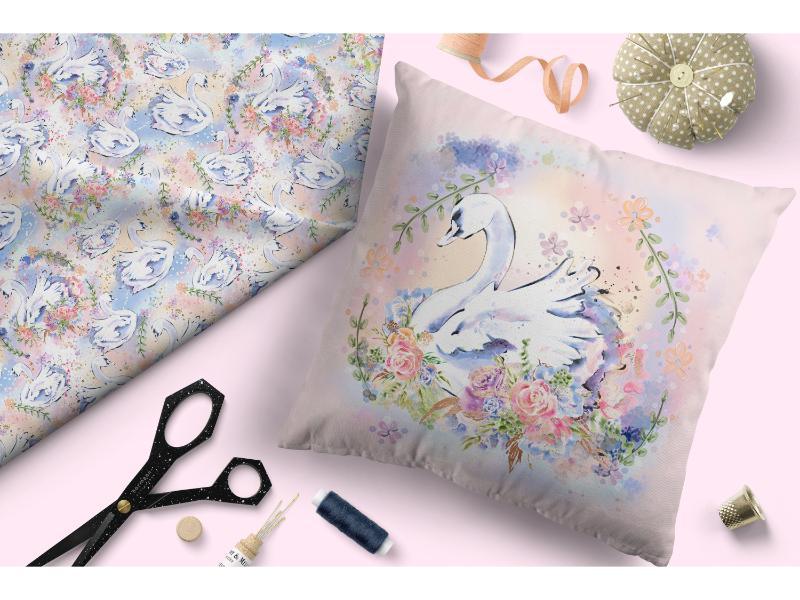 Design 363 Swans Fabric – pre-order designer fabric Australia | Fabric by Missy Rose
