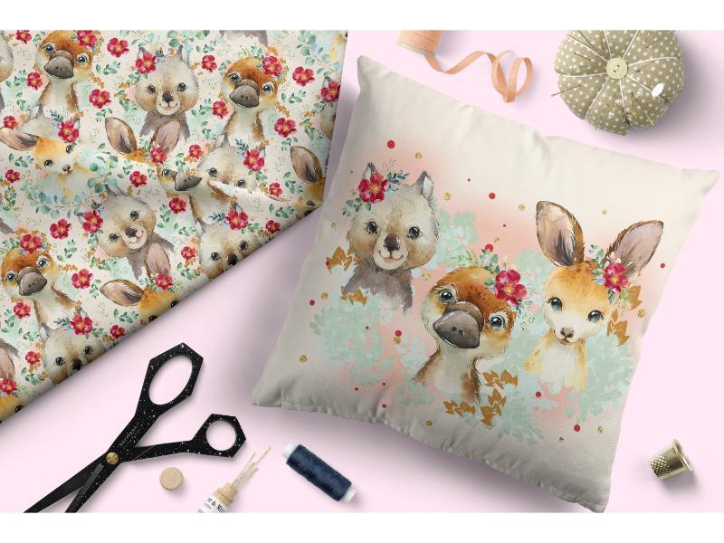 Design 367 Floral Australian Animals Fabric – Australian custom printed fabric pre-order | Fabric by Missy Rose