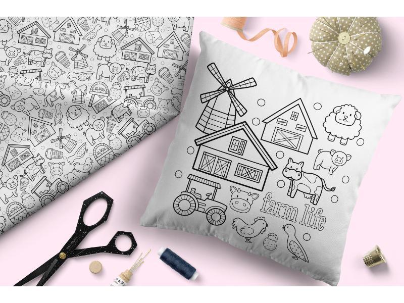 Design 368 Colouring In Fabric – custom printed pre-order fabric Australia | Fabric by Missy Rose