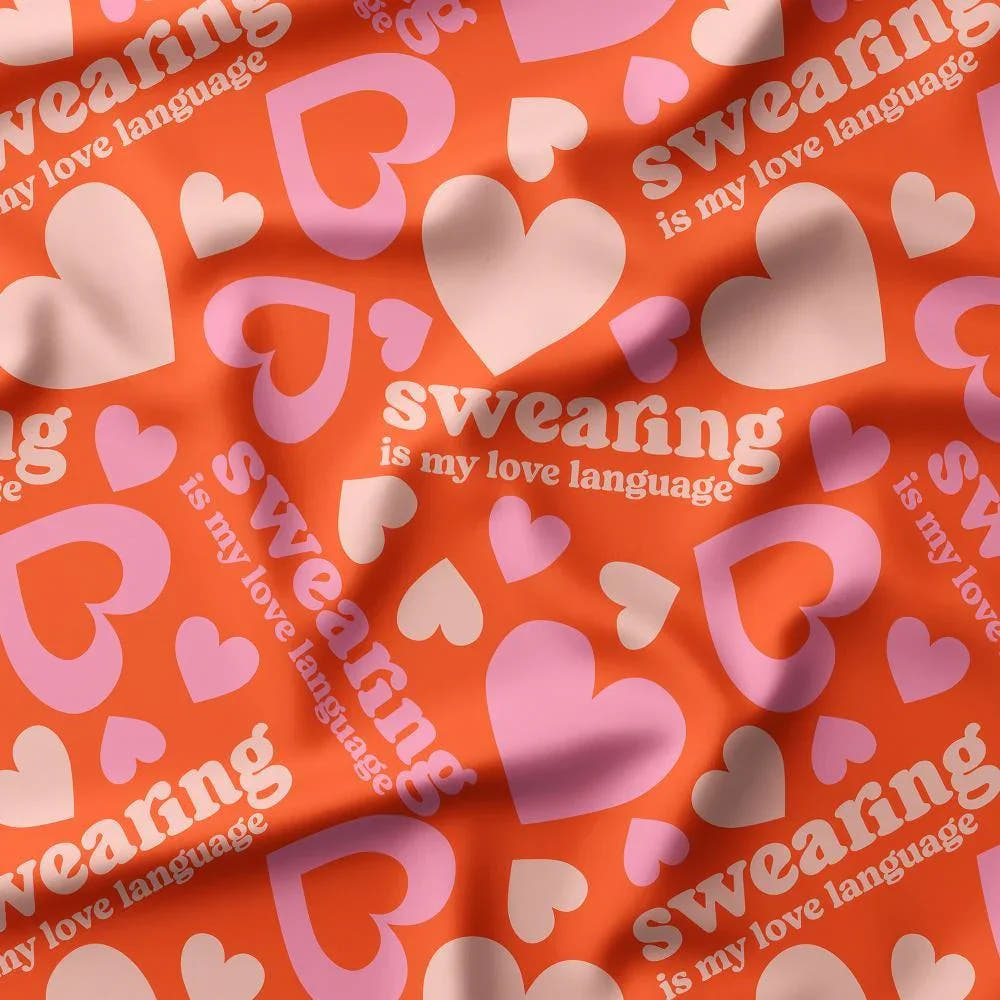 Swear Word Fabric 373 – profanity fabric for sewing, custom printed Australia | Fabric by Missy Rose