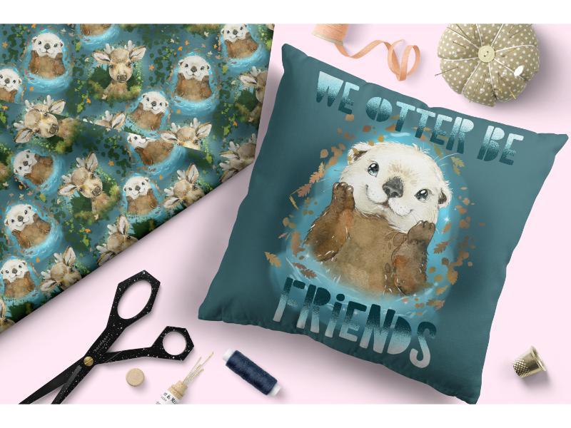 Design 385 Otter Fabric – custom printed pre-order fabric Australia | Fabric by Missy Rose