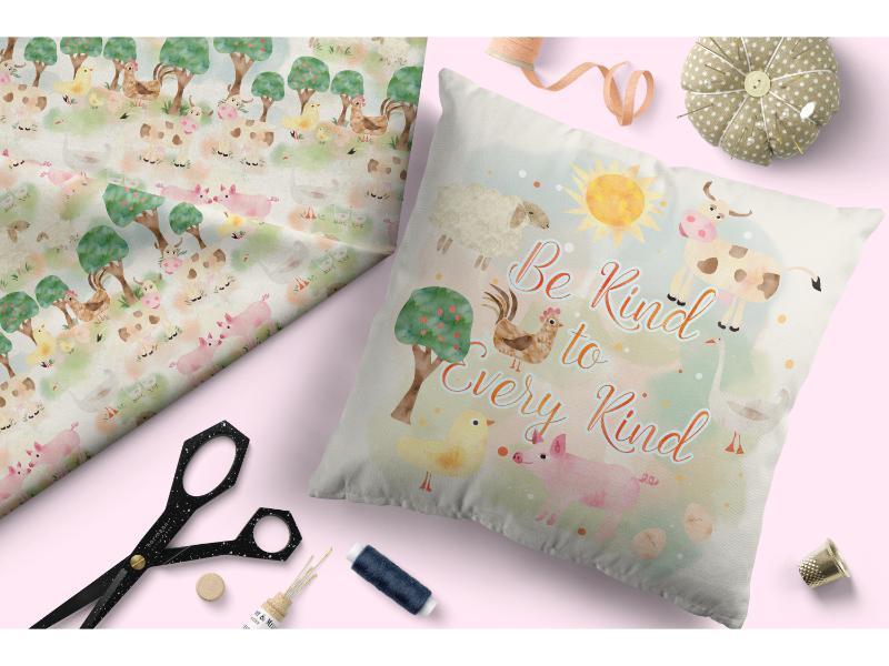 Design 387 Farm Yard Fabric – premium custom printed fabric for sewing | Fabric by Missy Rose