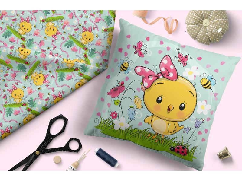 Design 38 Cute Chick Fabric – made-to-order custom fabric by the metre | Fabric by Missy Rose